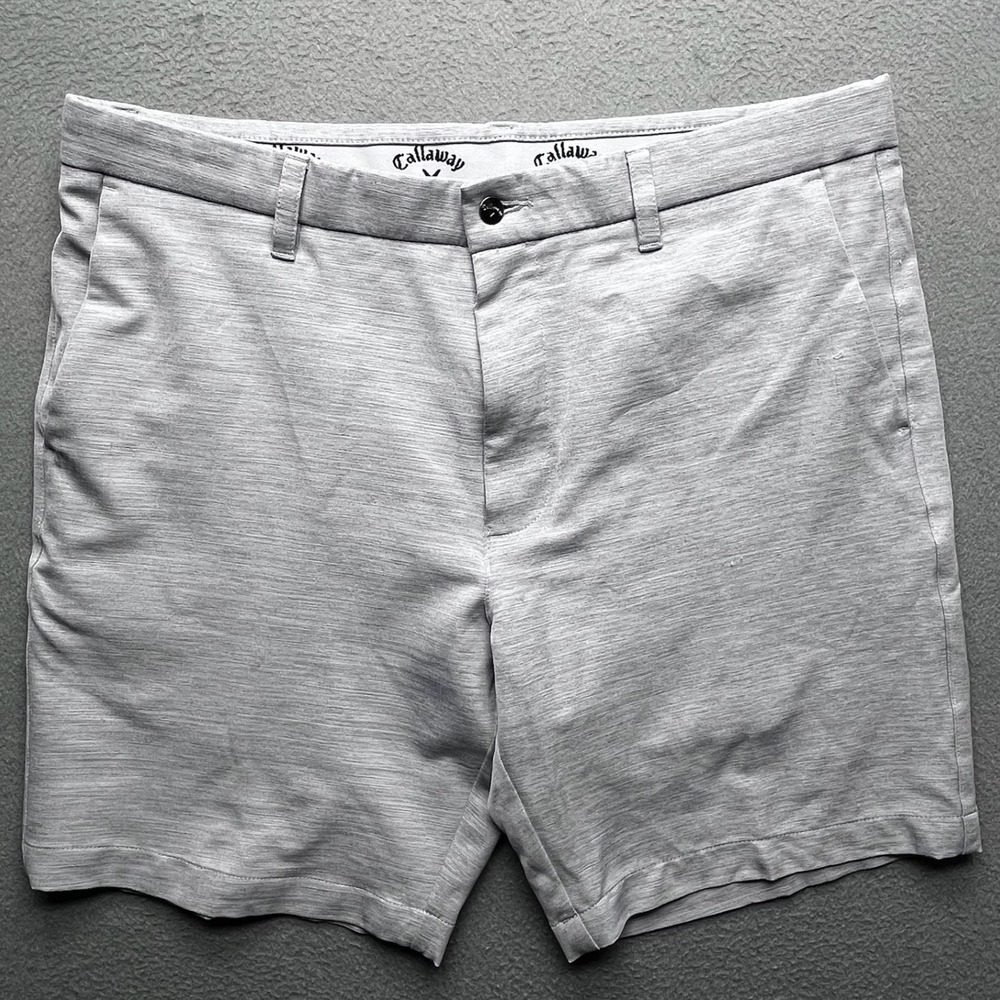 Callaway‎ Men Golf Shorts Heather Grey Synthetic 36 Athletic Performance